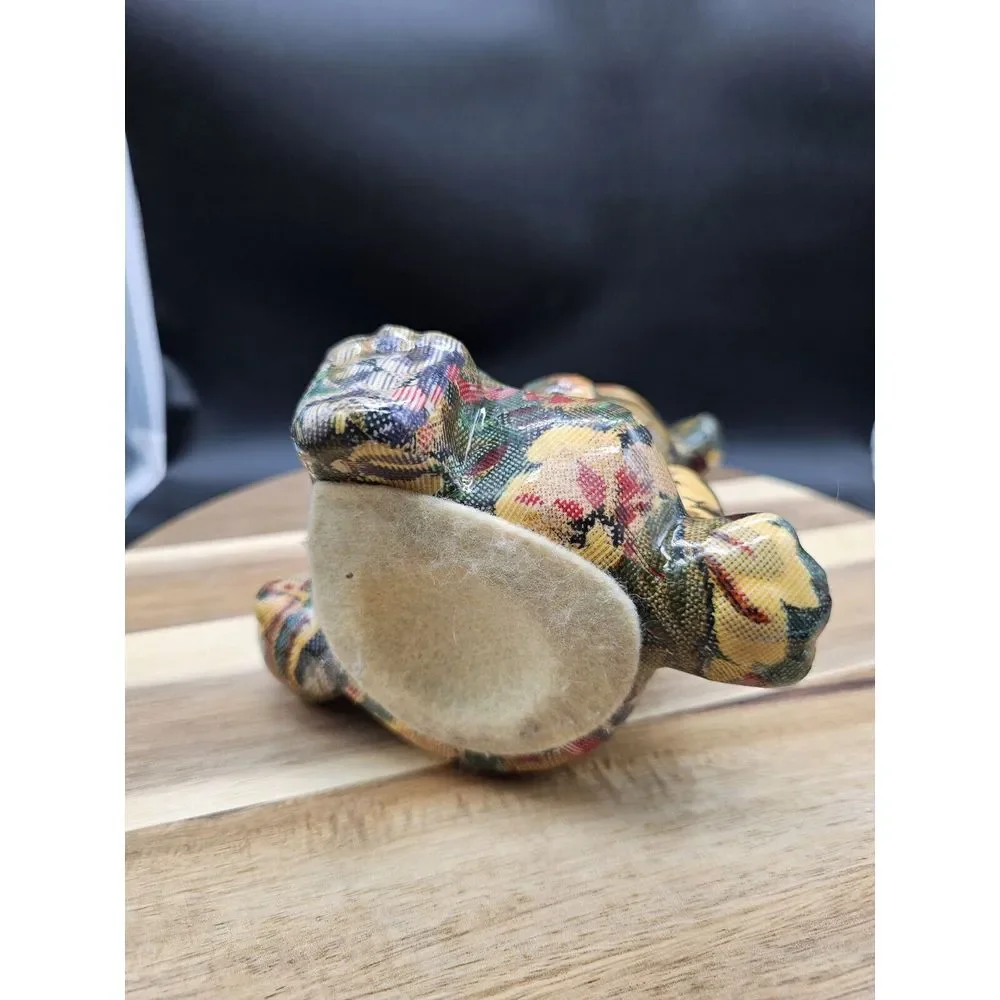 Vintage Decoupage Teddy Bear Figurine Floral Cottage‎ Core